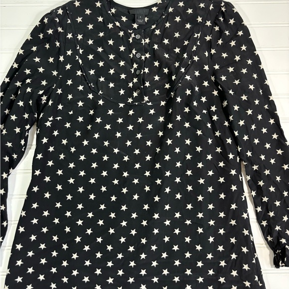 J.Crew Collection Star Dress Silk Ruffle Black White Womens Size 4 - Picture 11 of 16
